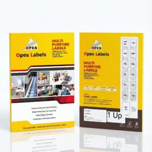 Opes Multi-Purpose A4 Labels 100 Sheets | Premium Pre-Cut Self Adhesive Paper | Inkjet Laser Copier Compatible | Bright White Inkjet Coated Labels for Printing, Packaging & Office Use
